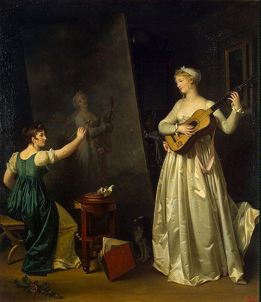 Marguerite Gerard Artist Painting a Portrait of a Musician